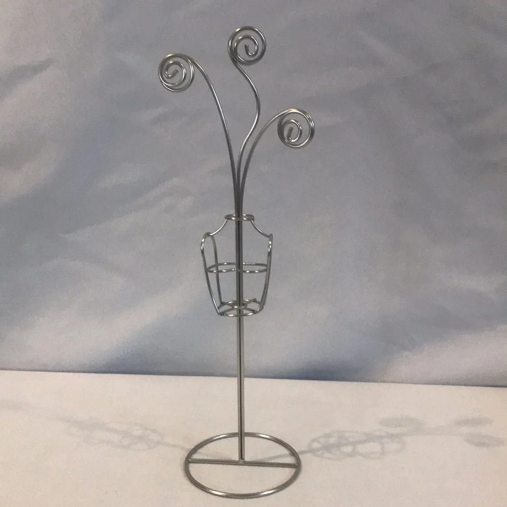 Silver Metal dress form table stand earrings jewelry organizer multiuse feminine